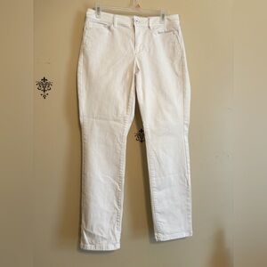 J Jill denim white jeans size 8 authentic fit slim ankle